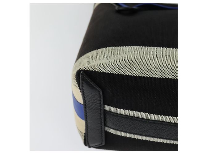 Burberry Borsa a Spalla in Tela Nera e Blu Auth BD741V Nero - vista 15
