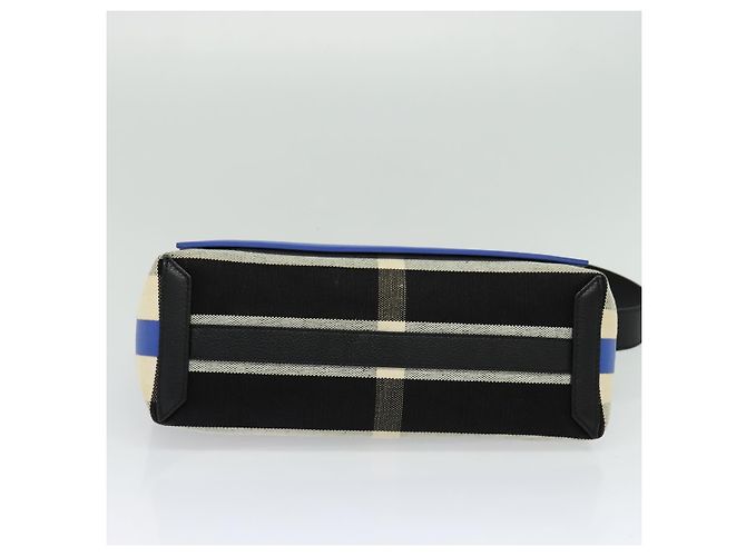 Burberry Borsa a Spalla in Tela Nera e Blu Auth BD741V Nero - vista 5