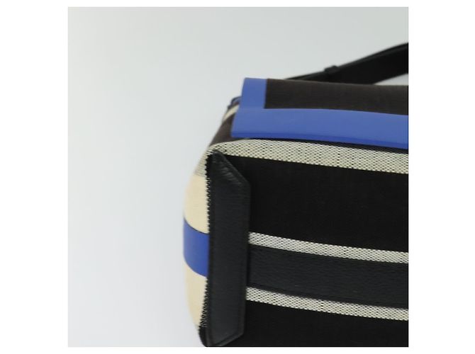 Burberry Borsa a Spalla in Tela Nera e Blu Auth BD741V Nero - vista 9