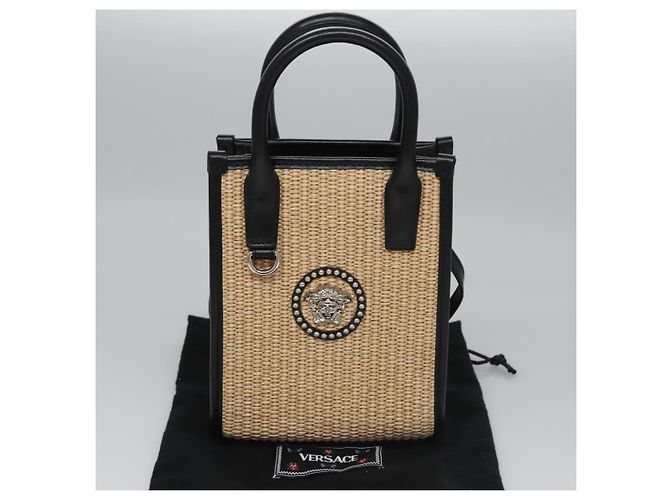 Bolso VERSACE Raffia 2way Beige Auth EC392AV - vista 12