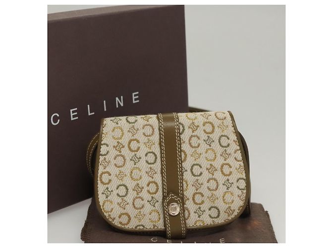 Céline CELINE C Macadam Canvas Schultergeldbörse Khaki Auth sw190V - Ansicht 19