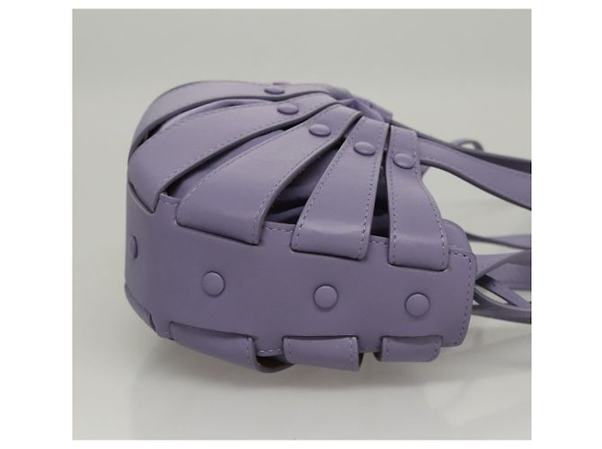 Autre Marque Borsa a Spalla Shell in Pelle Bottega Veneta Viola Auth BD1058AV Porpora - vista 3