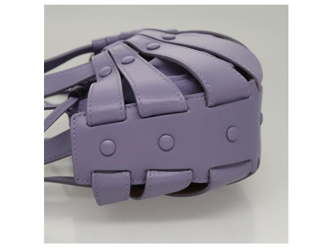 Autre Marque Borsa a Spalla Shell in Pelle Bottega Veneta Viola Auth BD1058AV Porpora - vista 4
