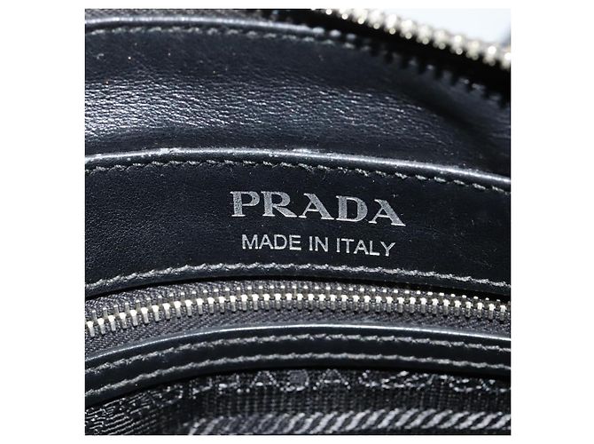 Borsa a Spalla PRADA in Pelle Nera Argento Auth BD1348V Nero - vista 10