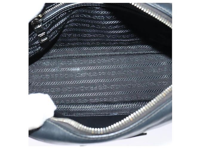 Borsa a Spalla PRADA in Pelle Nera Argento Auth BD1348V Nero - vista 11