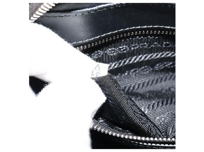Borsa a Spalla PRADA in Pelle Nera Argento Auth BD1348V Nero - vista 12