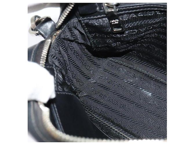Borsa a Spalla PRADA in Pelle Nera Argento Auth BD1348V Nero - vista 19