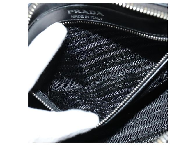 Borsa a Spalla PRADA in Pelle Nera Argento Auth BD1348V Nero - vista 20