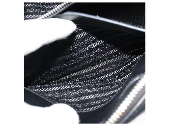 Borsa a Spalla PRADA in Pelle Nera Argento Auth BD1348V Nero - vista 21