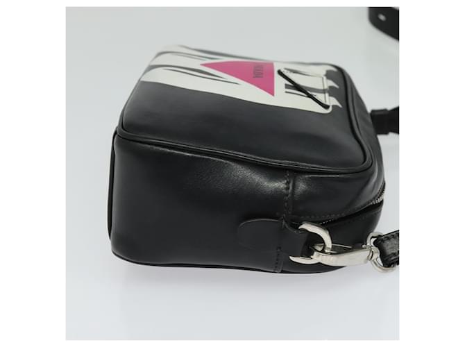 Borsa a Spalla PRADA in Pelle Nera Argento Auth BD1348V Nero - vista 4
