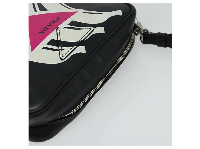 Borsa a Spalla PRADA in Pelle Nera Argento Auth BD1348V Nero - vista 6