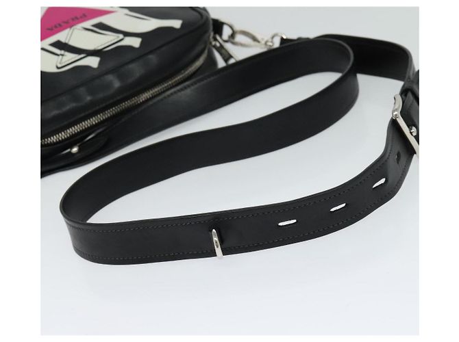 Borsa a Spalla PRADA in Pelle Nera Argento Auth BD1348V Nero - vista 7