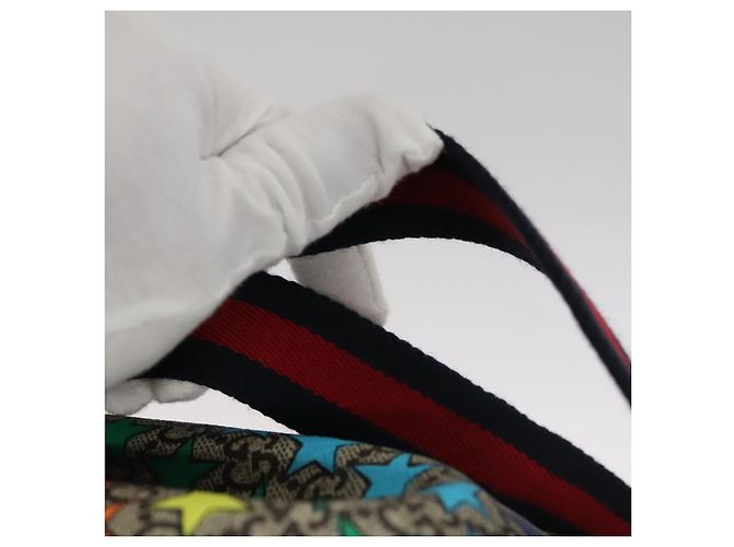 Gucci Zaino GG Supreme Sherry Line in PVC beige multicolore 550775 Auth 108606V Rosso - vista 15