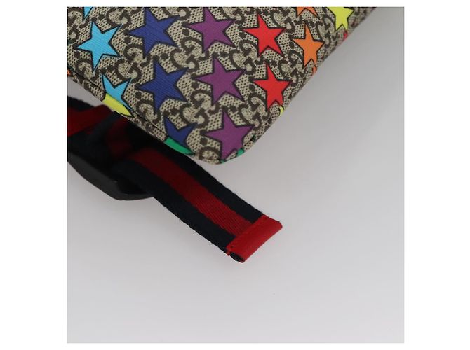 Gucci Zaino GG Supreme Sherry Line in PVC beige multicolore 550775 Auth 108606V Rosso - vista 16