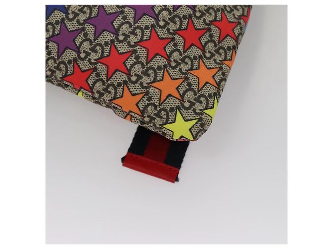 Gucci Zaino GG Supreme Sherry Line in PVC beige multicolore 550775 Auth 108606V Rosso - vista 17