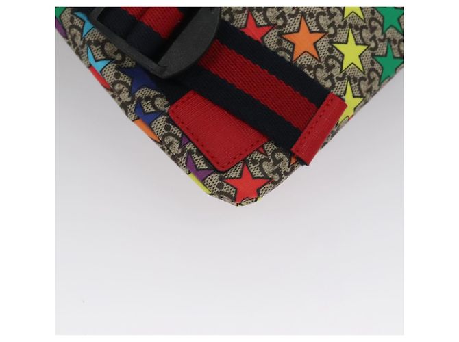 Gucci Zaino GG Supreme Sherry Line in PVC beige multicolore 550775 Auth 108606V Rosso - vista 18
