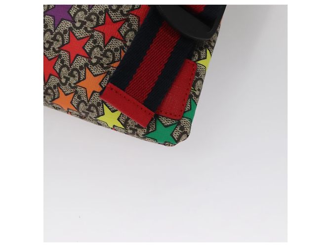 Gucci Zaino GG Supreme Sherry Line in PVC beige multicolore 550775 Auth 108606V Rosso - vista 19