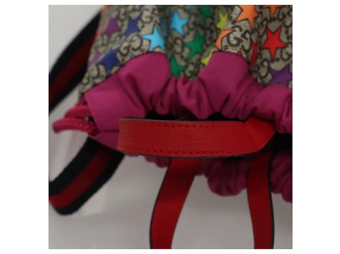 Gucci Zaino GG Supreme Sherry Line in PVC beige multicolore 550775 Auth 108606V Rosso - vista 7