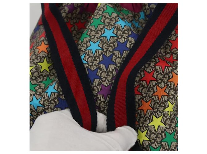 Gucci Zaino GG Supreme Sherry Line in PVC beige multicolore 550775 Auth 108606V Rosso - vista 8