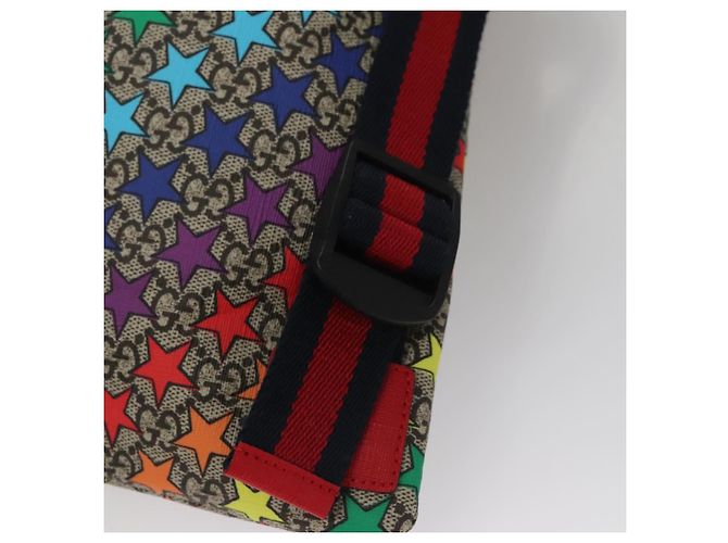 Gucci Zaino GG Supreme Sherry Line in PVC beige multicolore 550775 Auth 108606V Rosso - vista 9