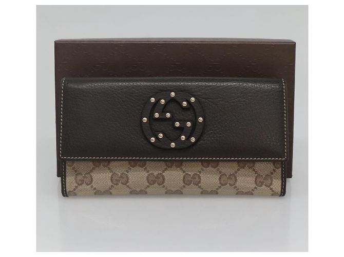 GUCCI GG Cartera Larga de Cristal Beige 231843 Auth ki5651V - vista 12