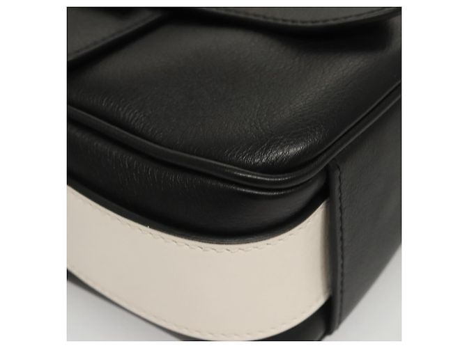Borsa a Spalla in Pelle Nera e Bianca Auth 117019V di PRADA Nero Bianco - vista 14
