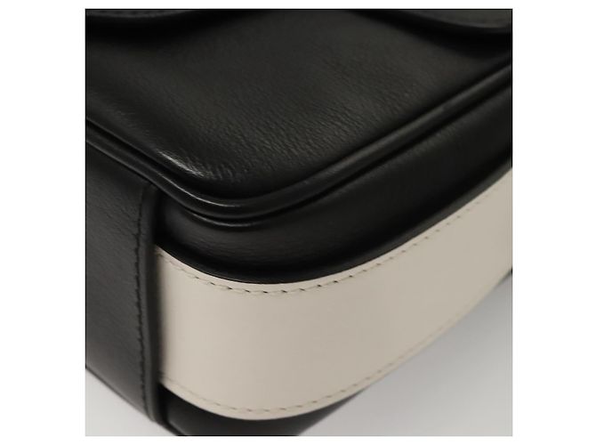 Borsa a Spalla in Pelle Nera e Bianca Auth 117019V di PRADA Nero Bianco - vista 15