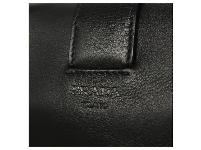 Borsa a Spalla in Pelle Nera e Bianca Auth 117019V di PRADA Nero Bianco - vista 18