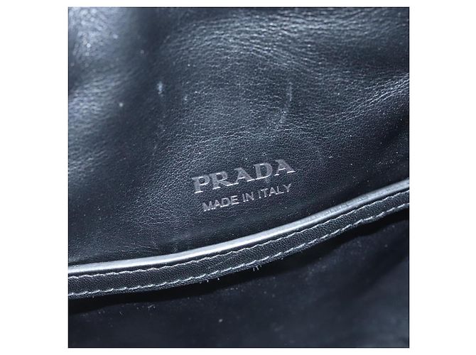 Borsa a Spalla in Pelle Nera e Bianca Auth 117019V di PRADA Nero Bianco - vista 20