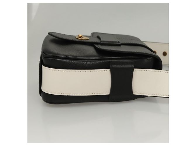 Borsa a Spalla in Pelle Nera e Bianca Auth 117019V di PRADA Nero Bianco - vista 3