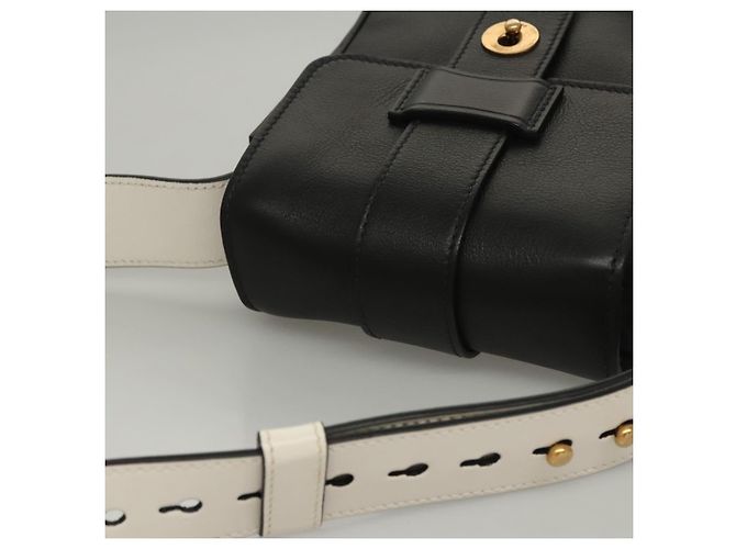 Borsa a Spalla in Pelle Nera e Bianca Auth 117019V di PRADA Nero Bianco - vista 6