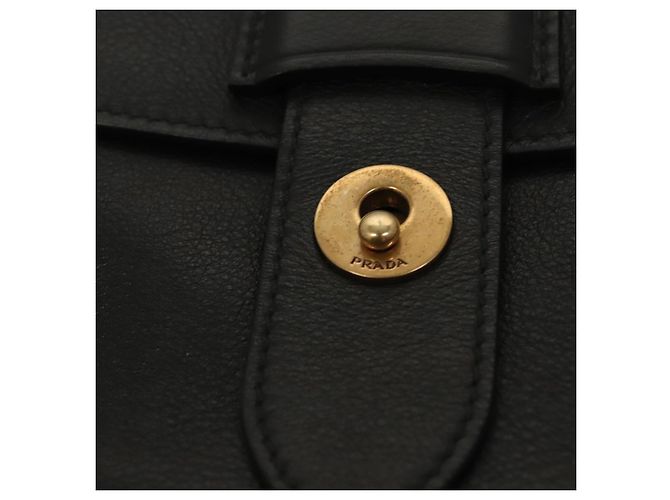 Borsa a Spalla in Pelle Nera e Bianca Auth 117019V di PRADA Nero Bianco - vista 9