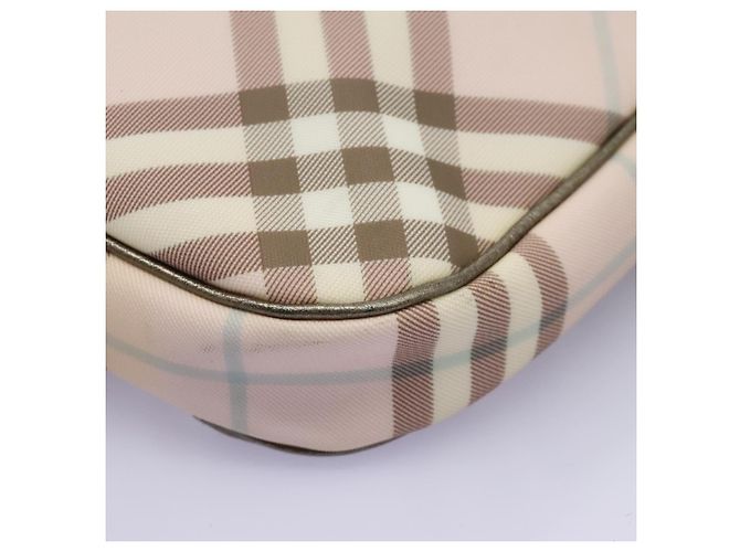 Burberry Borsa Tote Nova Check in PVC Rosa Auth BD898 - vista 13