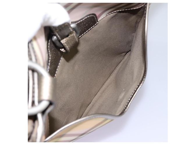 Burberry Borsa Tote Nova Check in PVC Rosa Auth BD898 - vista 20