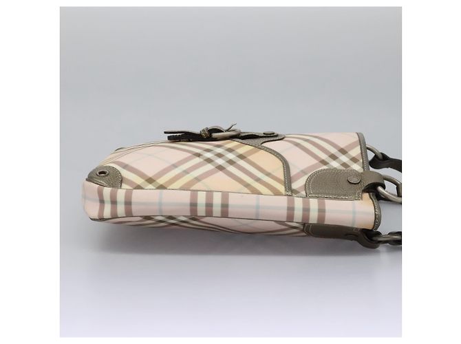 Burberry Borsa Tote Nova Check in PVC Rosa Auth BD898 - vista 5