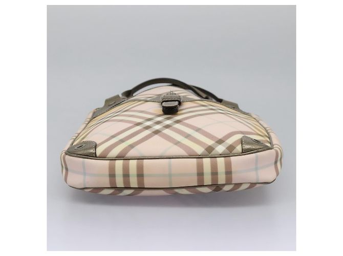 Burberry Borsa Tote Nova Check in PVC Rosa Auth BD898 - vista 9