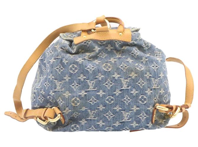LOUIS VUITTON Zaino Monogram Denim GM Blu M95056 LV Auth 23405V - vista 3