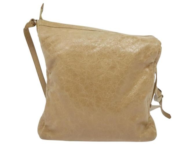 Balenciaga Borsa a spalla piatta classica in pelle beige Auth bs27986 - vista 2