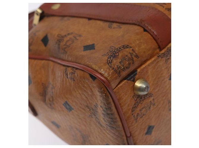 Borsa Boston MCM Logogram Vicetos in pelle PVC marrone e oro Auth bs27984 D'oro - vista 16
