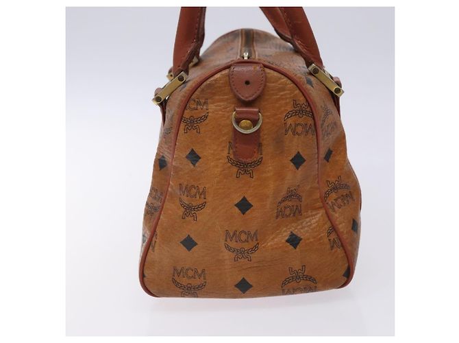 Borsa Boston MCM Logogram Vicetos in pelle PVC marrone e oro Auth bs27984 D'oro - vista 4