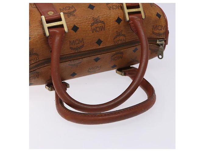 Borsa Boston MCM Logogram Vicetos in pelle PVC marrone e oro Auth bs27984 D'oro - vista 7