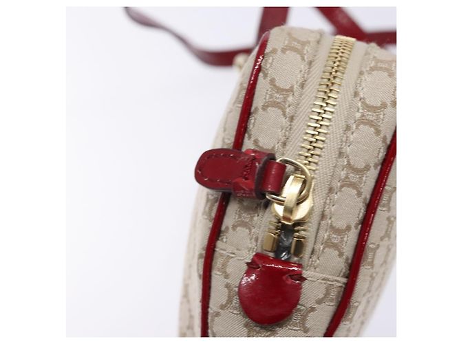Céline Borsa a Spalla in Tela Macadam CELINE Beige Oro Auth gh228 D'oro - vista 10
