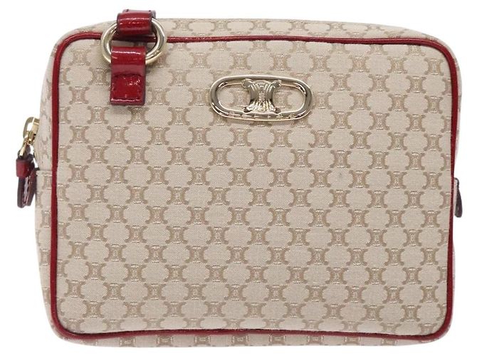 Céline Borsa a Spalla in Tela Macadam CELINE Beige Oro Auth gh228 D'oro - vista 13