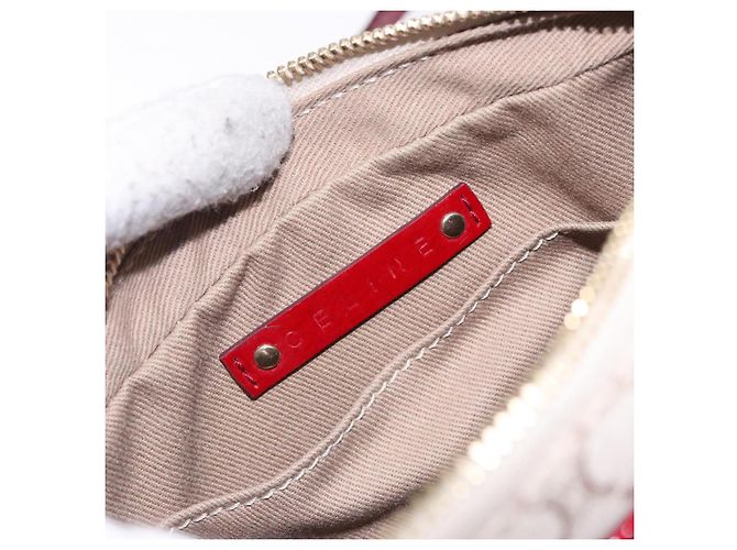 Céline Borsa a Spalla in Tela Macadam CELINE Beige Oro Auth gh228 D'oro - vista 18