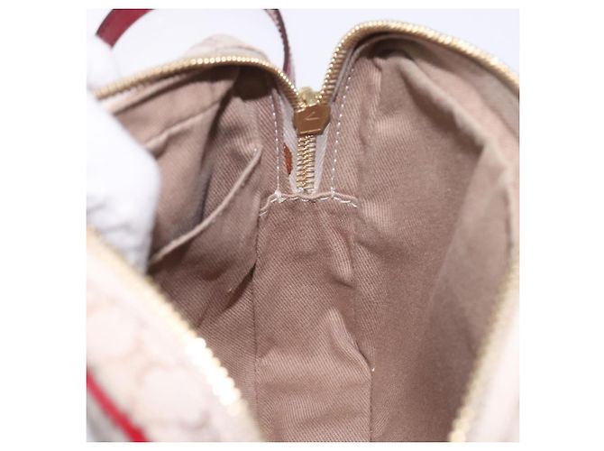 Céline Borsa a Spalla in Tela Macadam CELINE Beige Oro Auth gh228 D'oro - vista 19