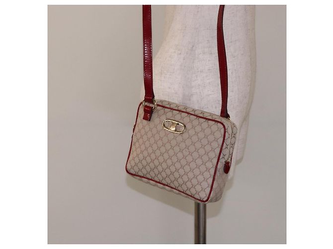 Céline Borsa a Spalla in Tela Macadam CELINE Beige Oro Auth gh228 D'oro - vista 22