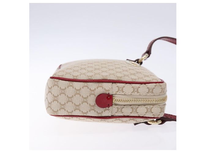 Céline Borsa a Spalla in Tela Macadam CELINE Beige Oro Auth gh228 D'oro - vista 3