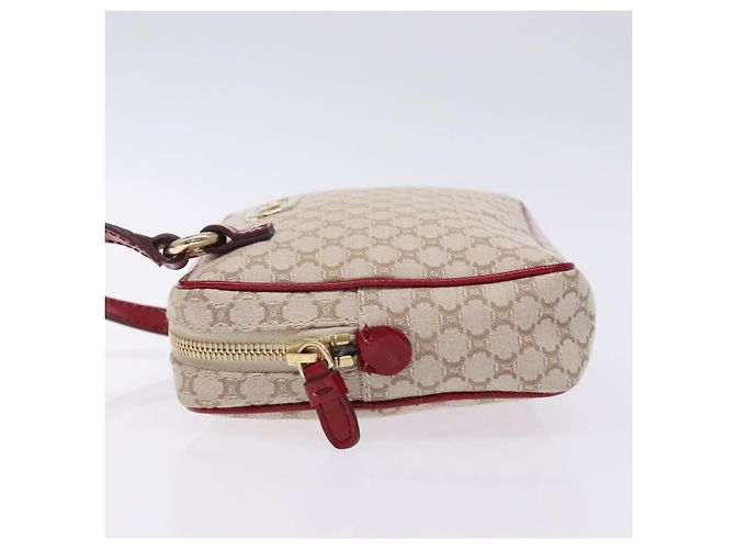 Céline Borsa a Spalla in Tela Macadam CELINE Beige Oro Auth gh228 D'oro - vista 4