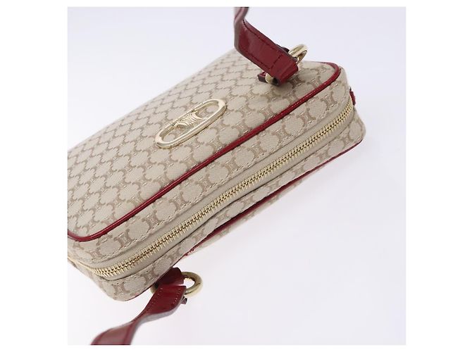 Céline Borsa a Spalla in Tela Macadam CELINE Beige Oro Auth gh228 D'oro - vista 6