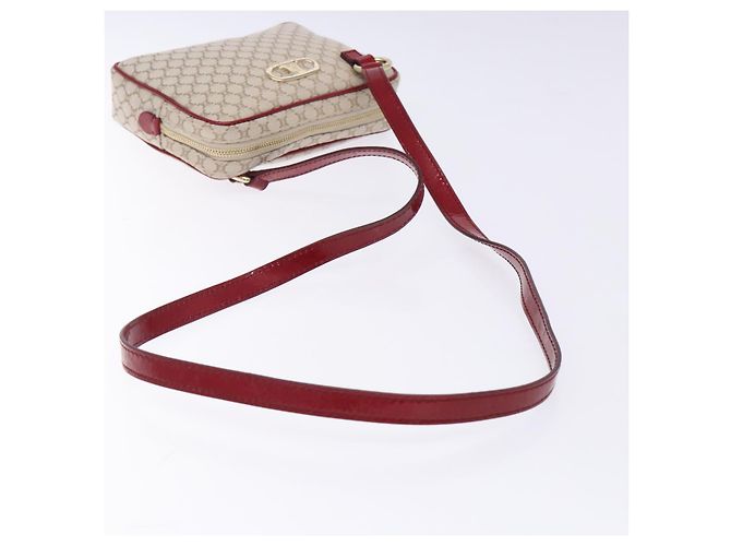 Céline Borsa a Spalla in Tela Macadam CELINE Beige Oro Auth gh228 D'oro - vista 7